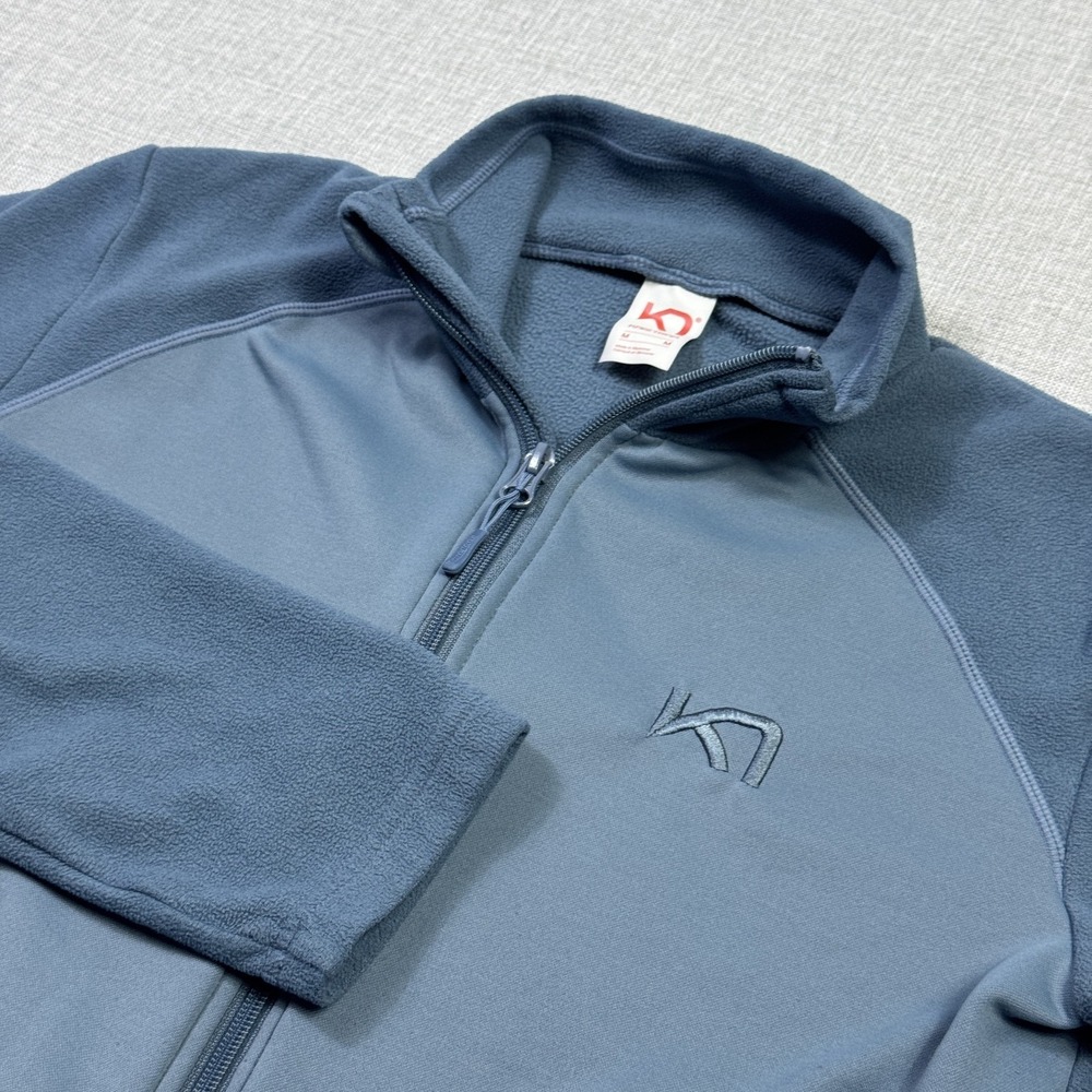 Kari Traa Jacket Womens M Blue Full Zip Fleece Short Long Sleeve Outdoor